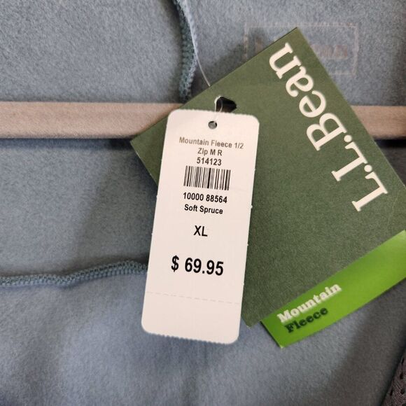 LL Bean Sweater Mens XL Green Mountain Fleece 1/2 Zip Sweatshirt Hiking Trails - Picture 9 of 16
